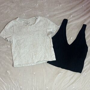 Abercrombie & Fitch Black and grey Crop Top bundle